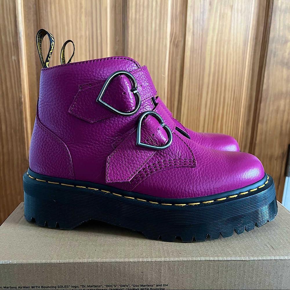 DEVON HEART LEATHER PLATFORM BOOTS